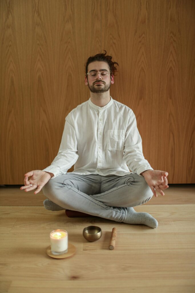 Trataka candle gazing meditation to strengthen eye focus and mental clarity