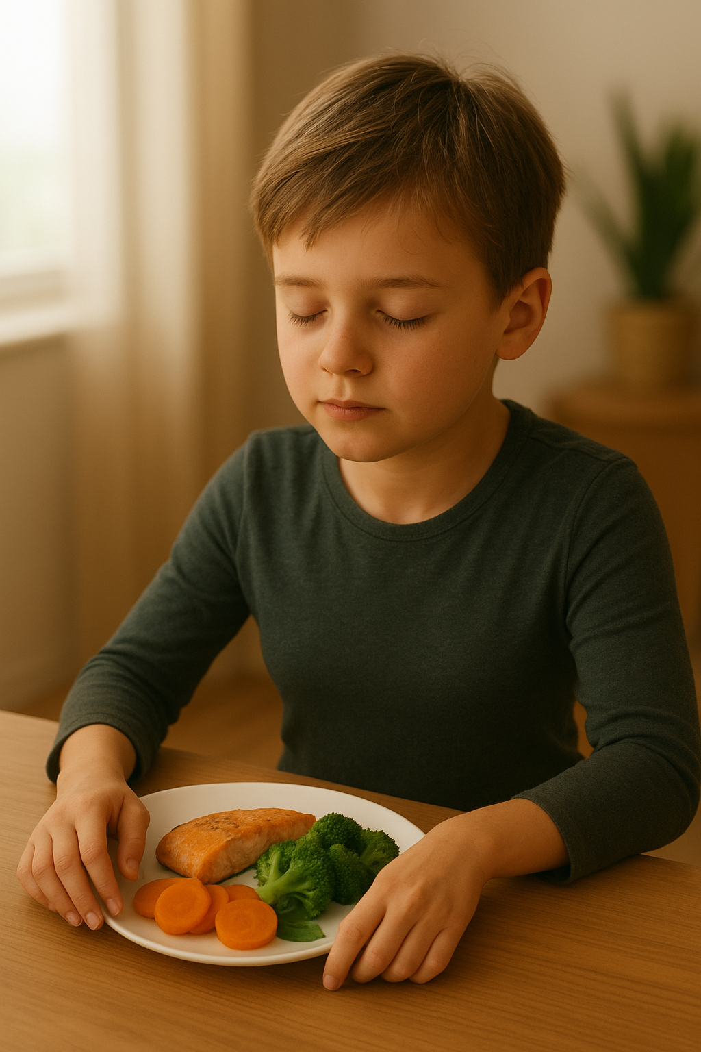 Healthy meal rich in vitamins A and omega-3 to support childrenās eye health