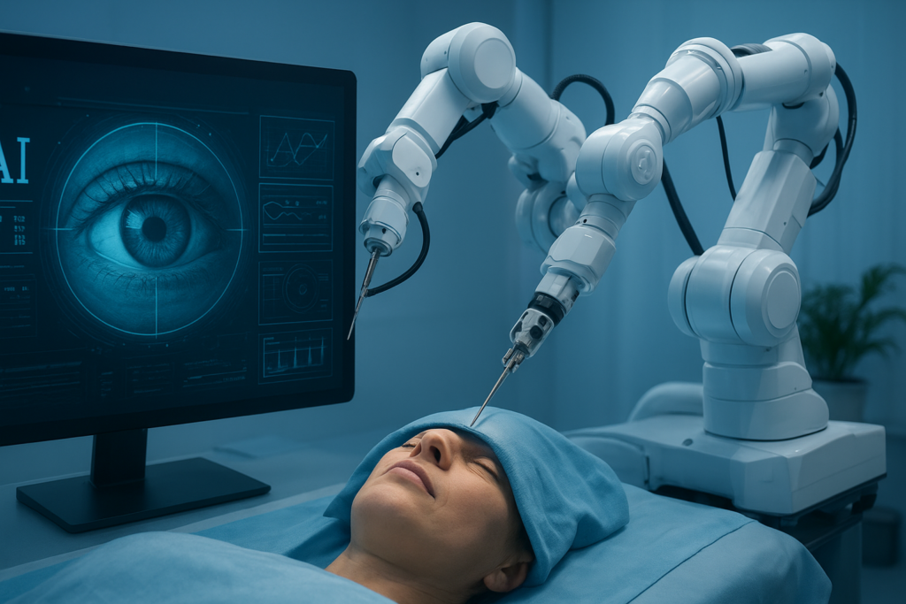 AI-guided robotic eye surgery system demonstrating future precision ophthalmology
