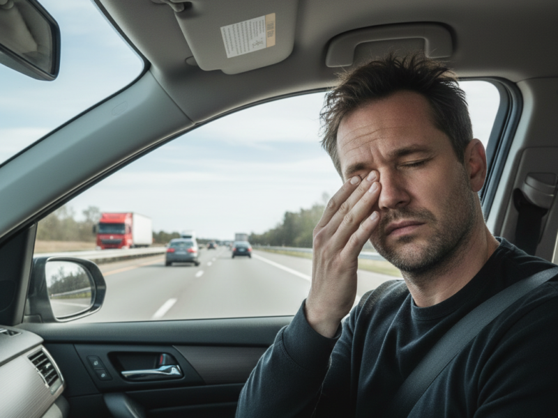 Driving eye strain during long-distance driving