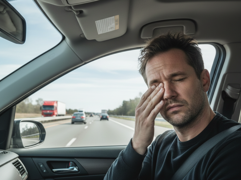 Driving eye strain during long-distance driving