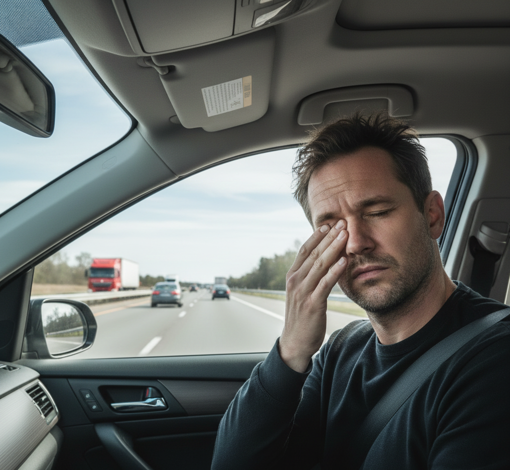 Driving eye strain during long-distance driving