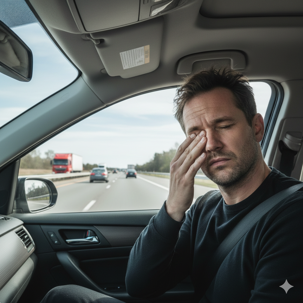 Driving eye strain during long-distance driving