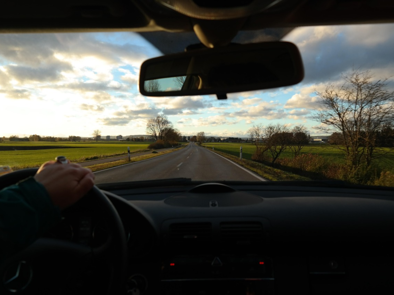 Eye Strain From Driving Driver focusing on the road — eye strain from long hours of driving