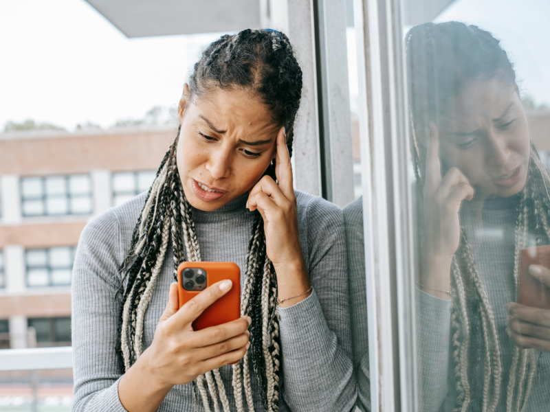 Phone Vision Syndrome caused by excessive smartphone use leading to eye strain and blurry vision