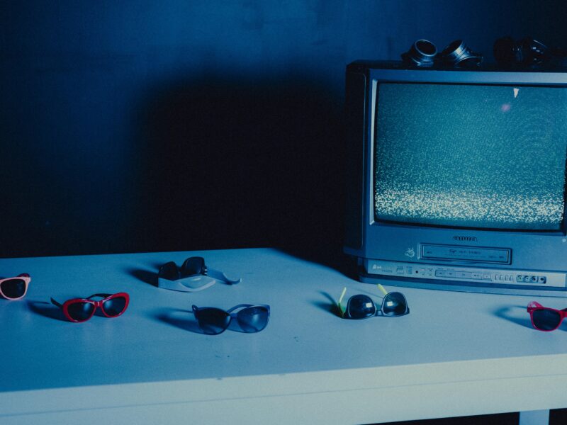 Snow on old TV set in low light representing Visual Snow Syndrome