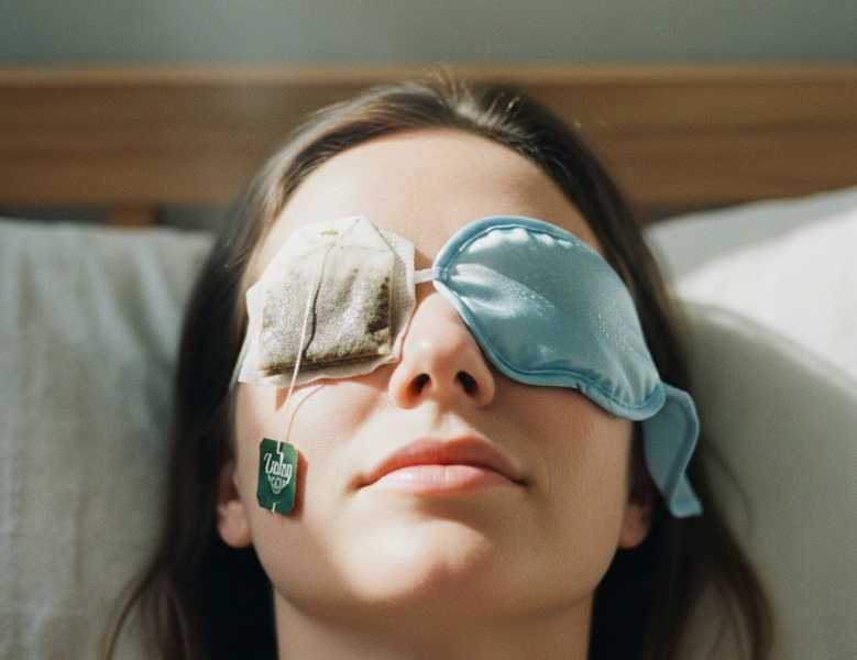 Cold vs warm compress for eyes demonstrated side by side.