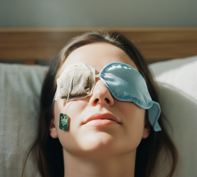 Cold vs warm compress for eyes demonstrated side by side.