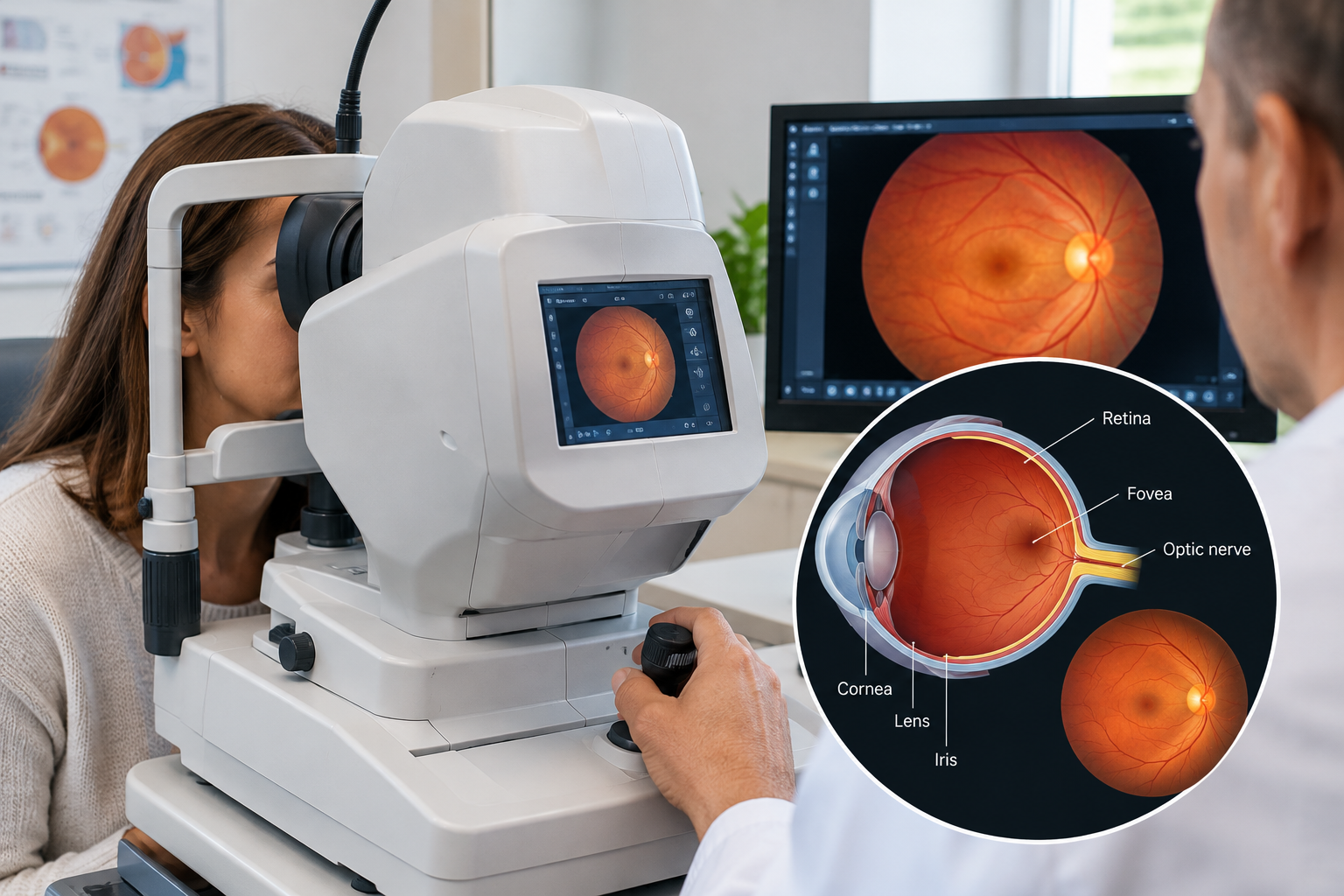 Retina and optic nerve fundus scan demonstrating the direct link between vision and brain health
