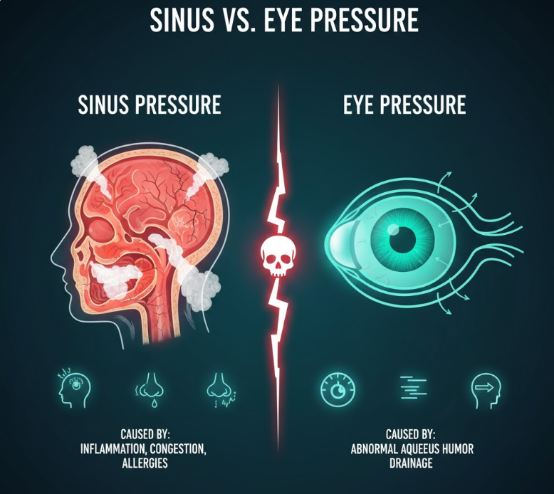 sinus pressure vs eye pressure headache