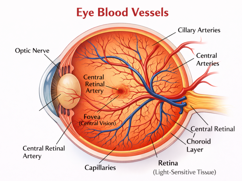 Poor blood circulation and eye health affecting retinal blood flow
