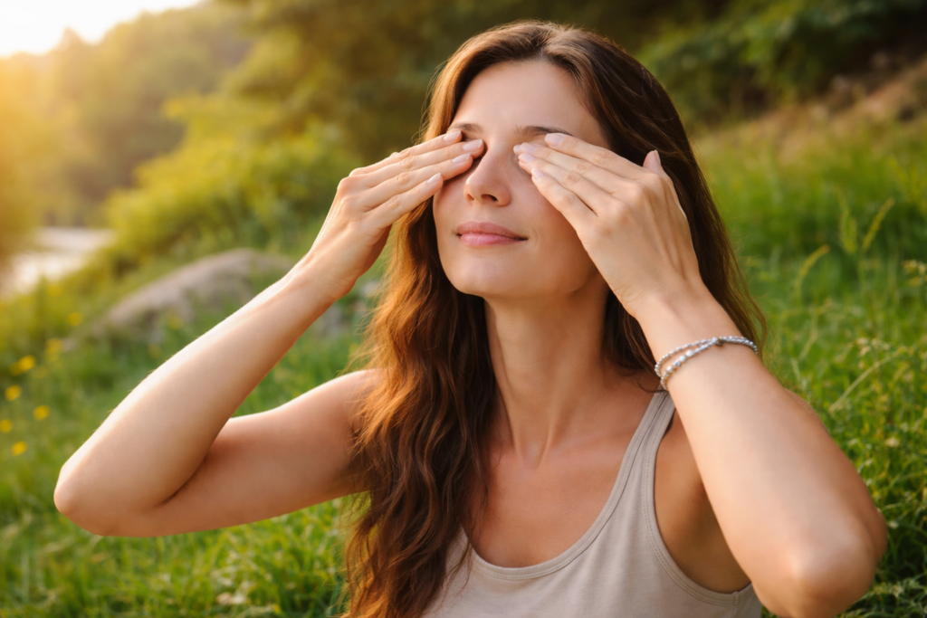 eye relaxation exercises to reduce visual hallucinations when eyes closed