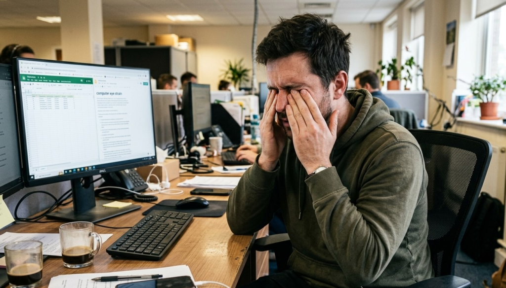 eye strain from computer causing eye pain when moving