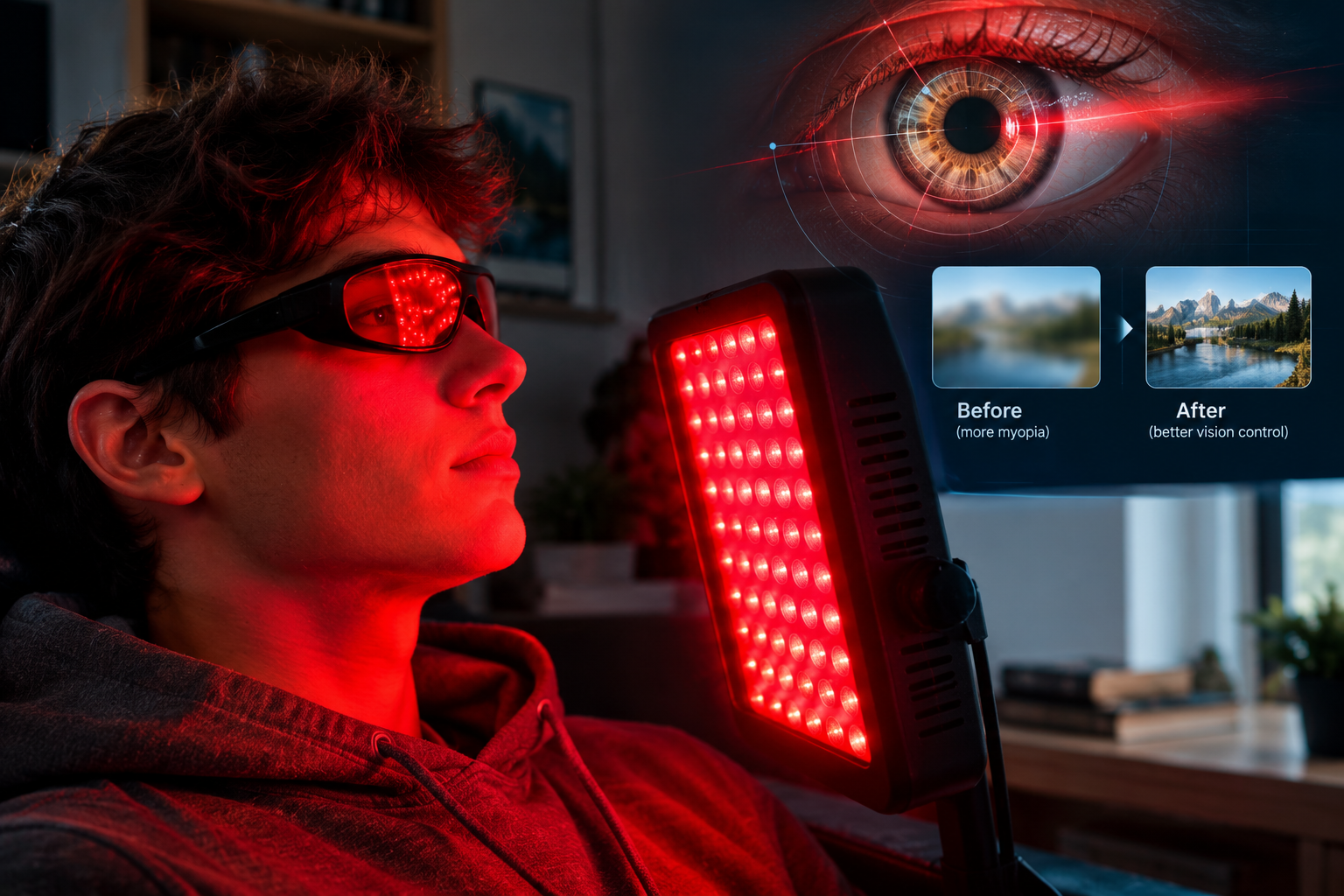 Biohacking myopia using red light therapy for nearsightedness control