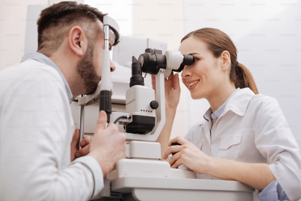 eye doctor examination patient natural