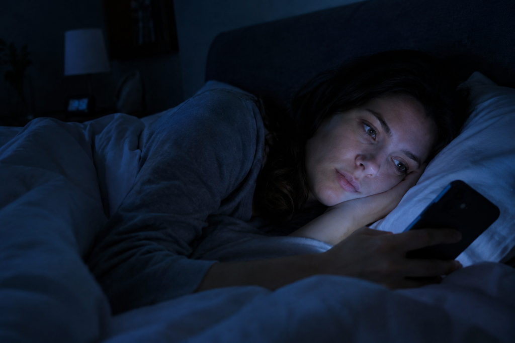 Nighttime smartphone use suppressing melatonin and disrupting the brain circadian sleep rhythm